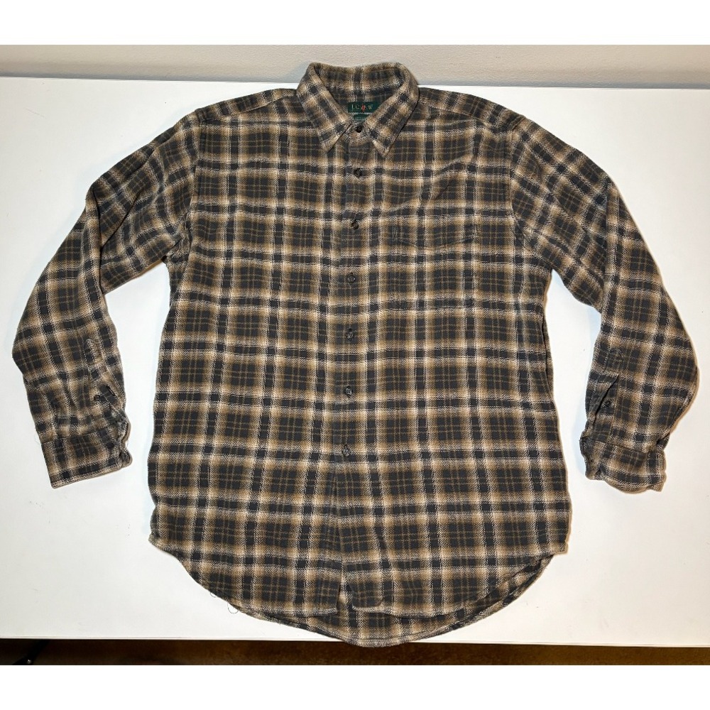 J. Crew Men's Vintage Oarsman Brown Flannel Button Down Shirt | Large